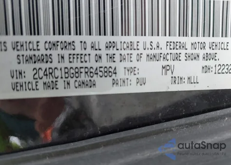 2015 Chrysler Town & Country Touring from USA, damaged, VIN 2C4RC1BG8FR645864